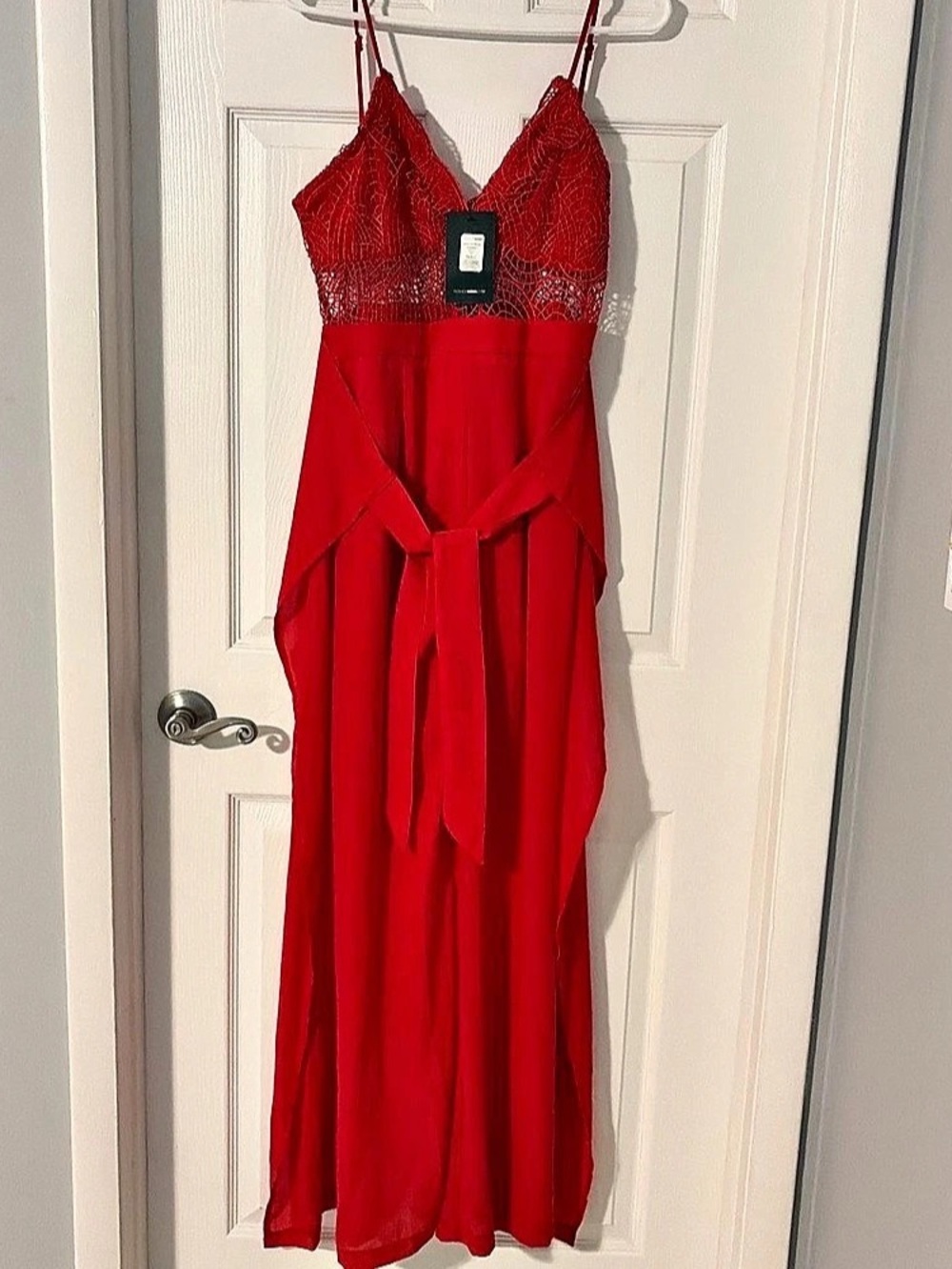 Fashion Nova Love Exchange Jumpsuit Red Large NWT